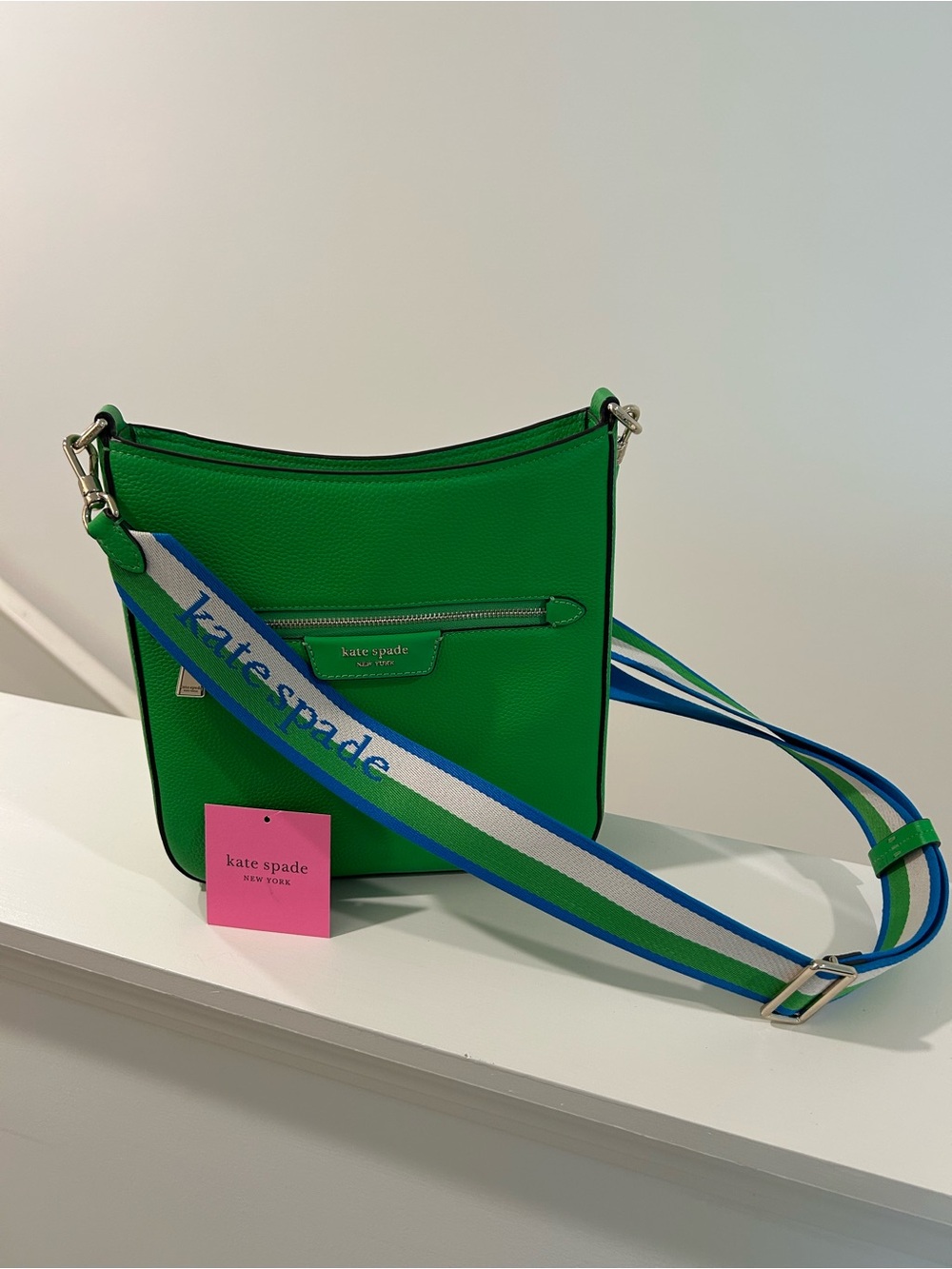 Kate Spade Green Crossbody Bag with Multicolor Strap - Picture 5 of 15